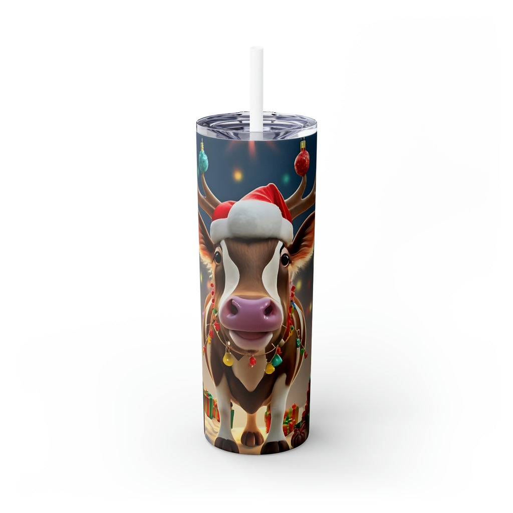 "High-Quality 20oz Highland Cow Christmas Tumbler ,Skinny Tumbler with Straw : Stay Hydrated in Style with Our Premium Collection"