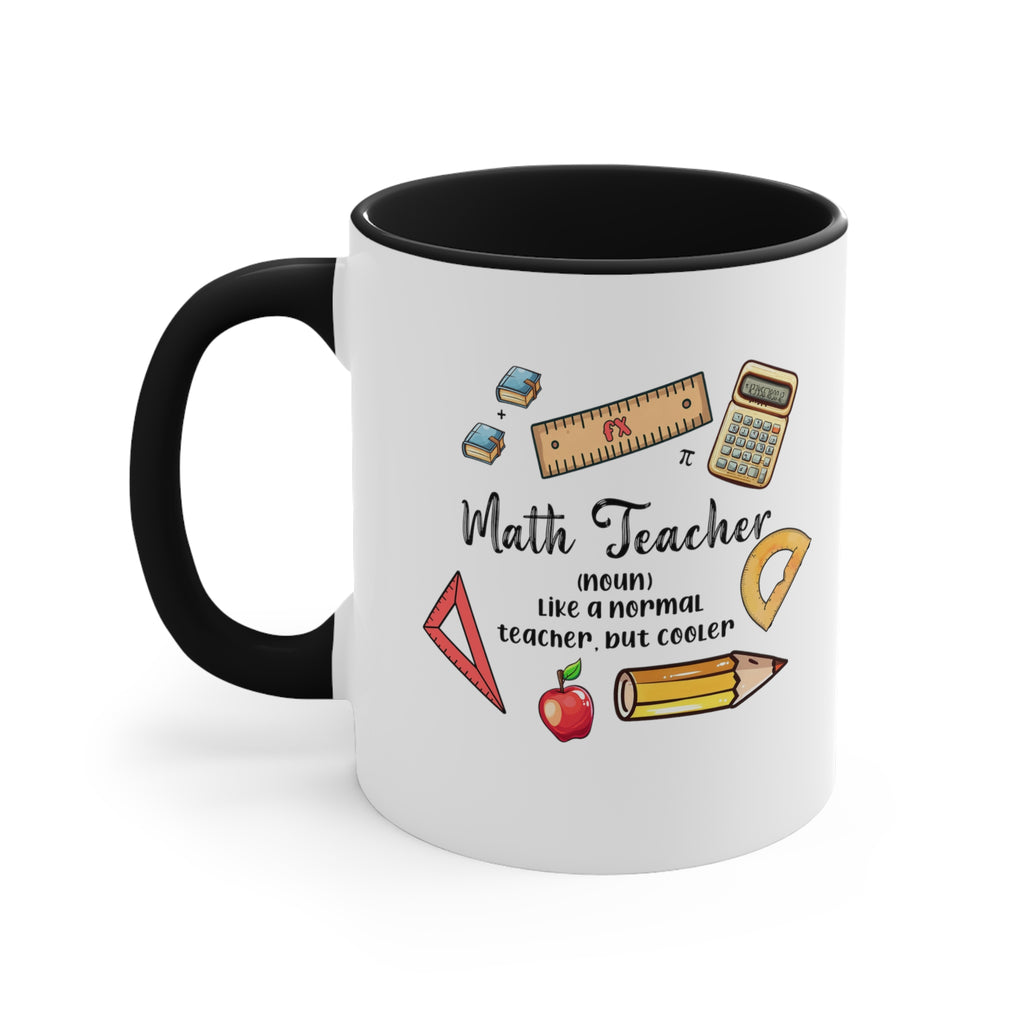 "Sip in Style: Unique 11oz Math Teacher Mug - Perfect Gift for Numbers Enthusiasts | Enhance Your Daily Brew with Mathematical Charm!", colour full mug 110z