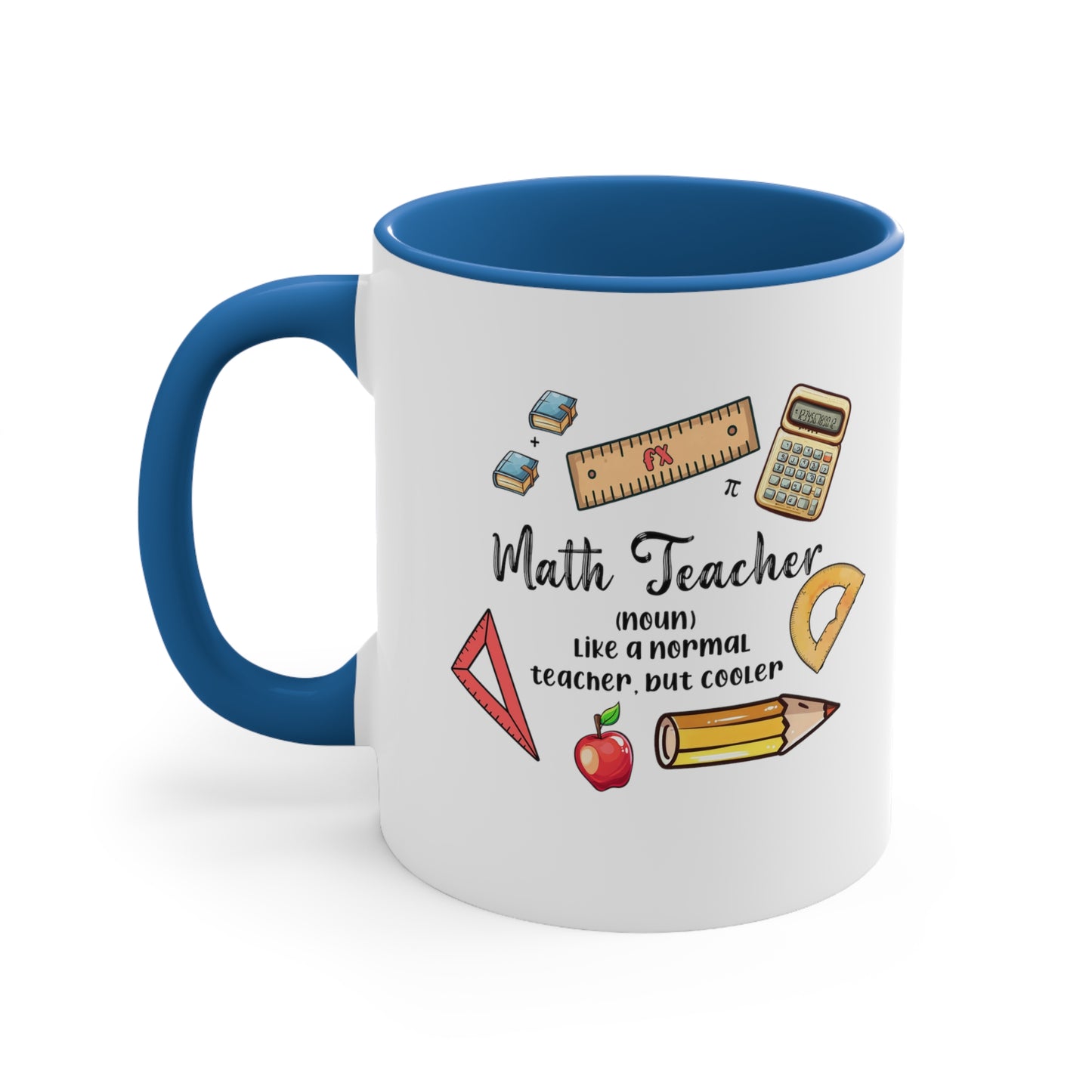 "Sip in Style: Unique 11oz Math Teacher Mug - Perfect Gift for Numbers Enthusiasts | Enhance Your Daily Brew with Mathematical Charm!", colour full mug 110z
