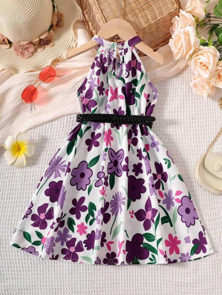 Kids EVRYDAY Toddler Girls Floral Print Halter Neck Dress