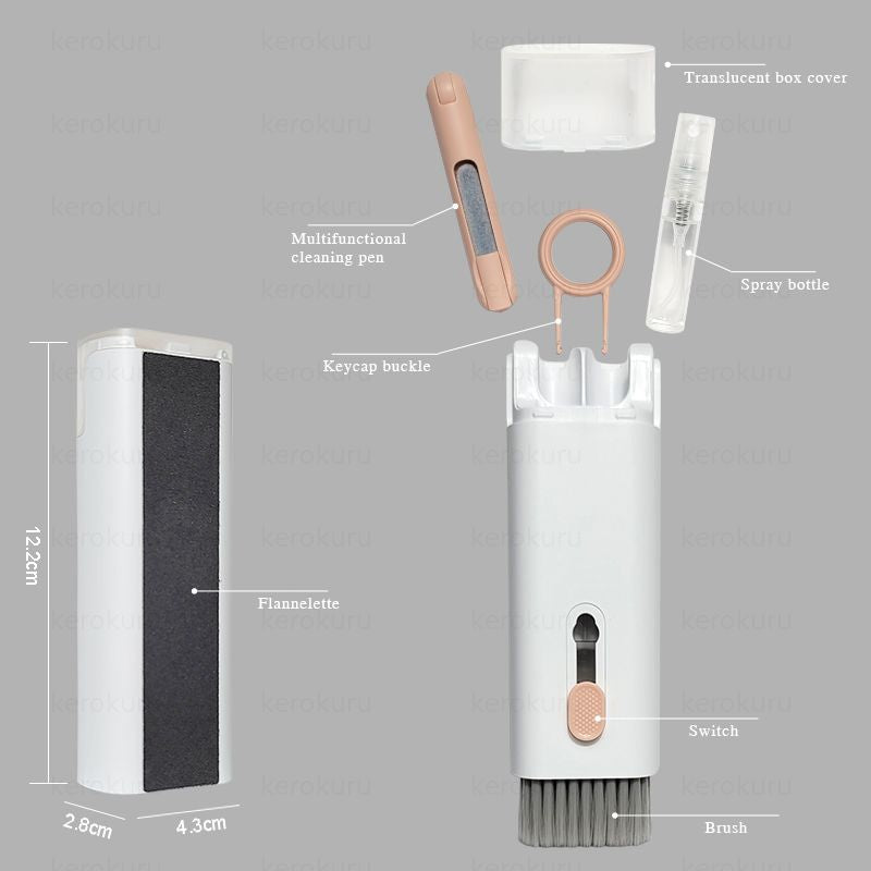 7-In-1 Cleaning Kit Computer Keyboard Cleaner Brush Earphones Cleaning Pen for Airpods Iphone Cleaning Tools Keycap Puller Set