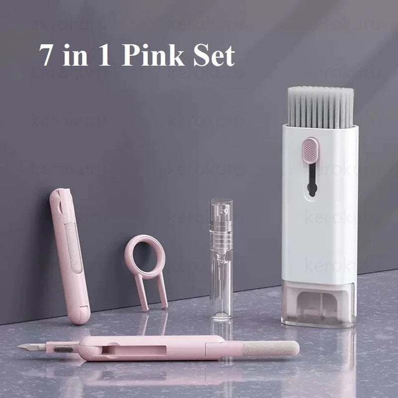 7-In-1 Cleaning Kit Computer Keyboard Cleaner Brush Earphones Cleaning Pen for Airpods Iphone Cleaning Tools Keycap Puller Set
