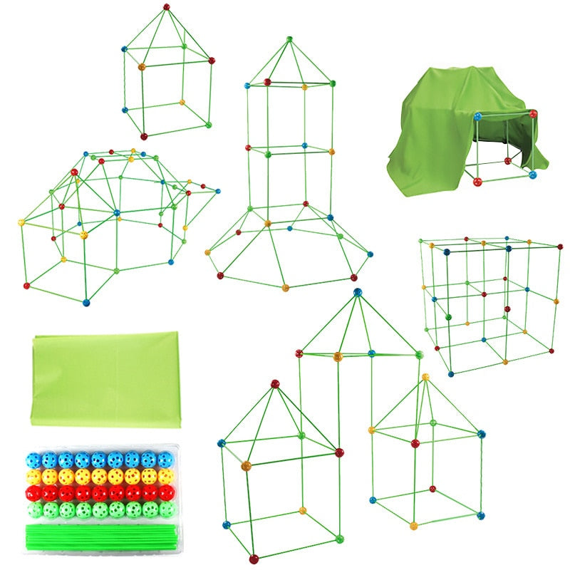 New Creative Fort Building Blocks Indoor Tent Brick Kit Children's Diy Ball Games Educational Toys For Children Gifts
