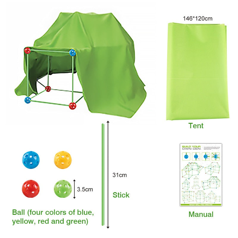 New Creative Fort Building Blocks Indoor Tent Brick Kit Children's Diy Ball Games Educational Toys For Children Gifts
