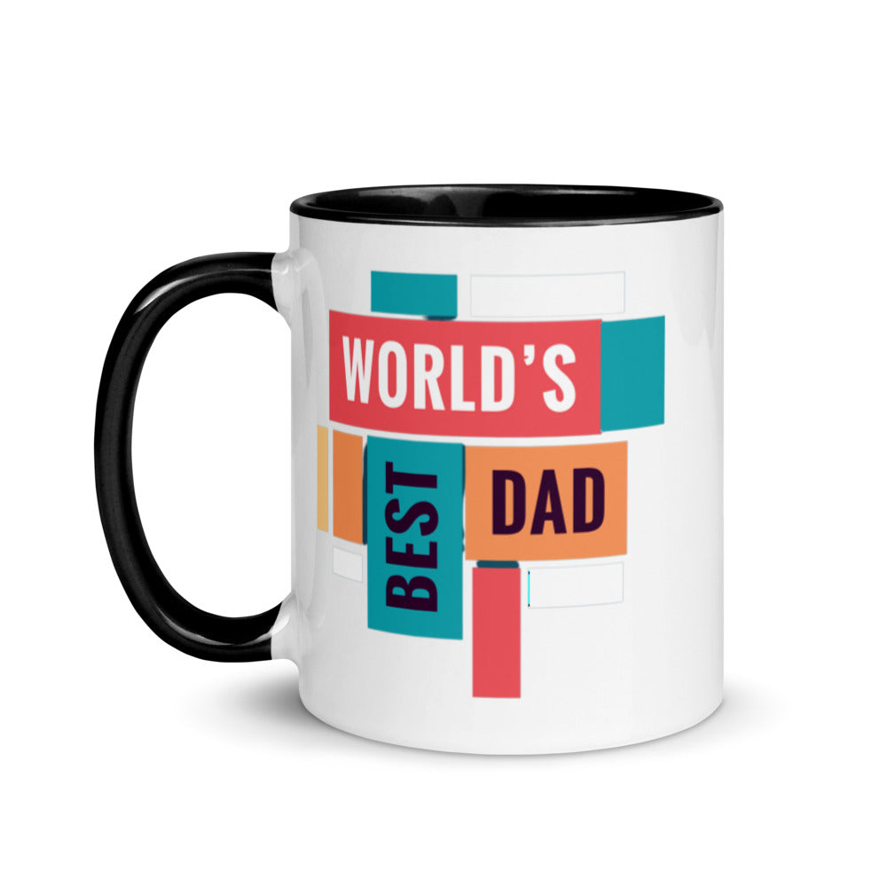 Gift for father, Ceramic mug with colour inside and massage for dad,FREE SHIPPING